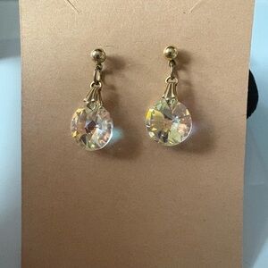 Gold Crystal Dangle Earrings
